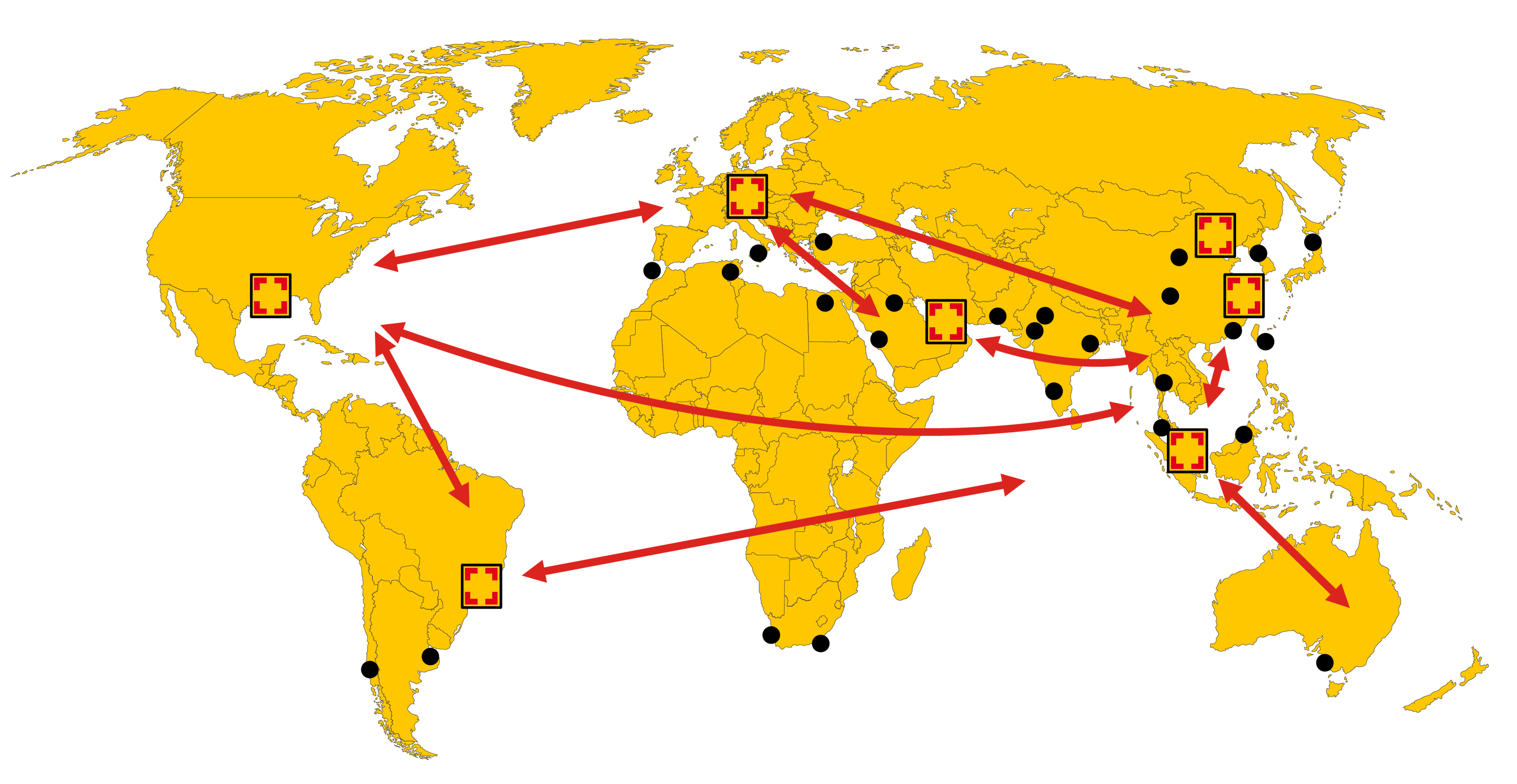 Bertschi's major global network lanes