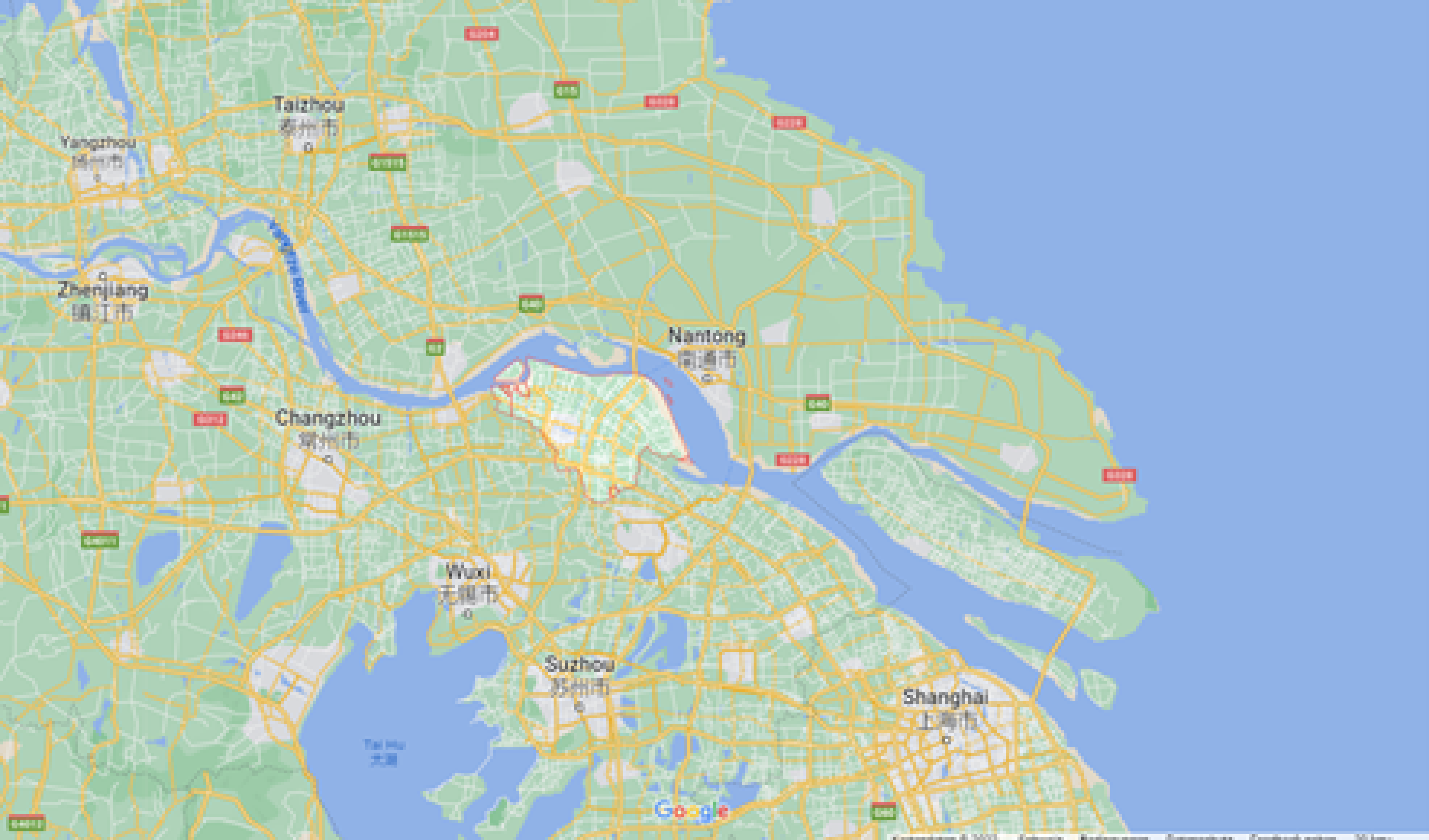 Map Yangtze River Delta 