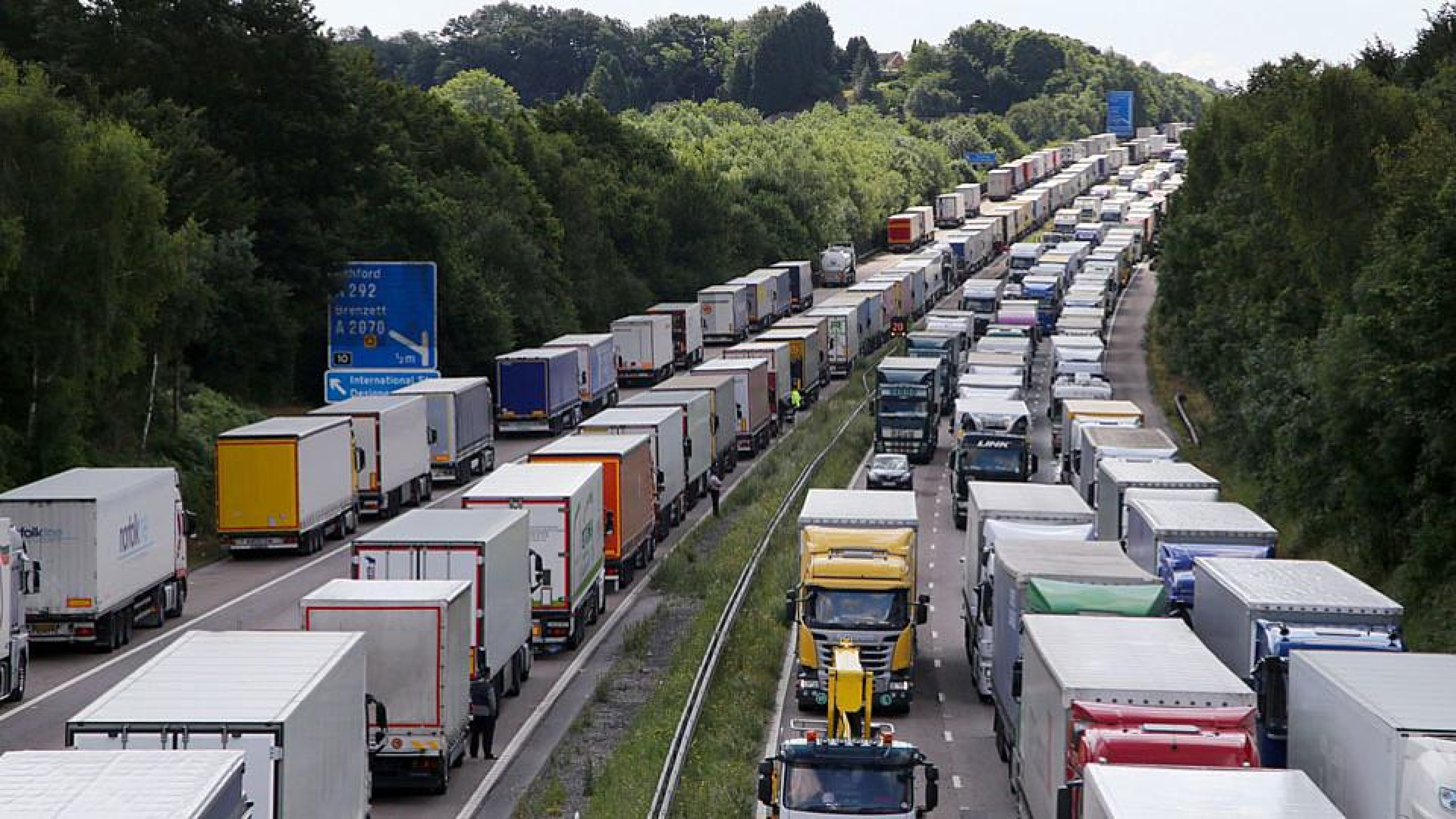 Trucks on highway