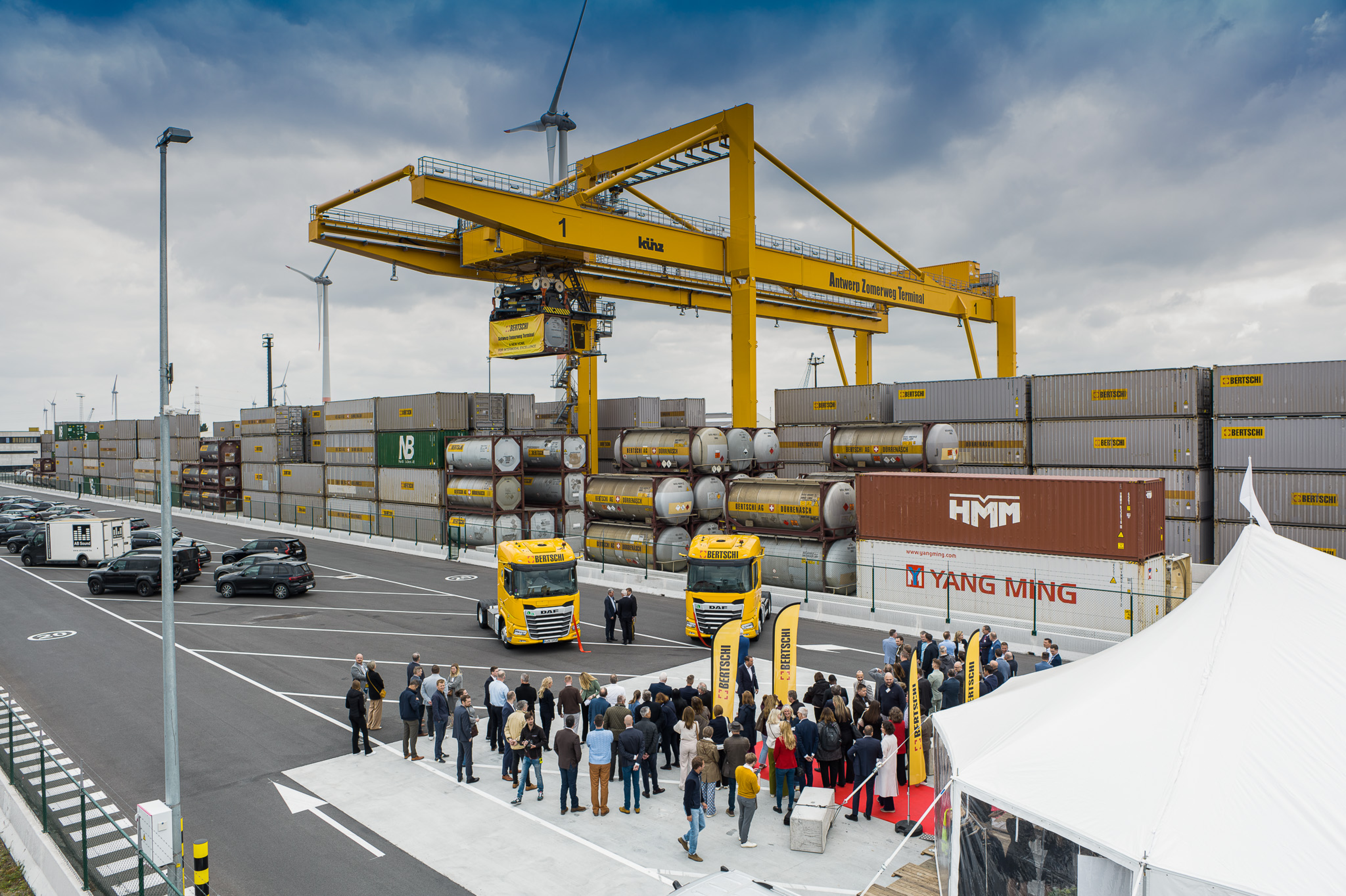 Guests gather at the AZT terminal during the official opening ceremony