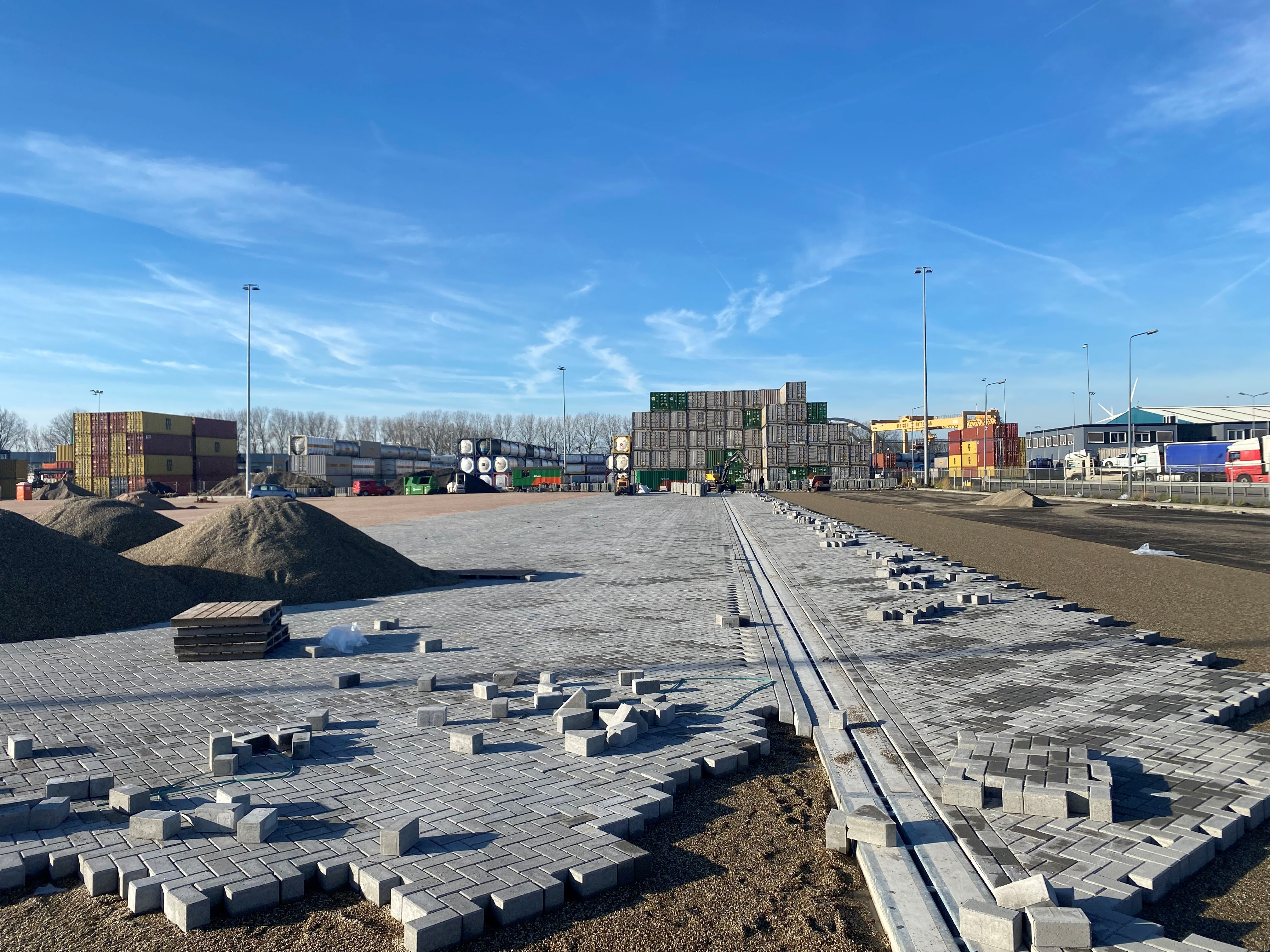 Construction view of the plot C in Bertschi Rotterdam expansion at the port of rotterdam
