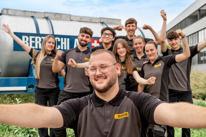 Apprentices doing a group selfie