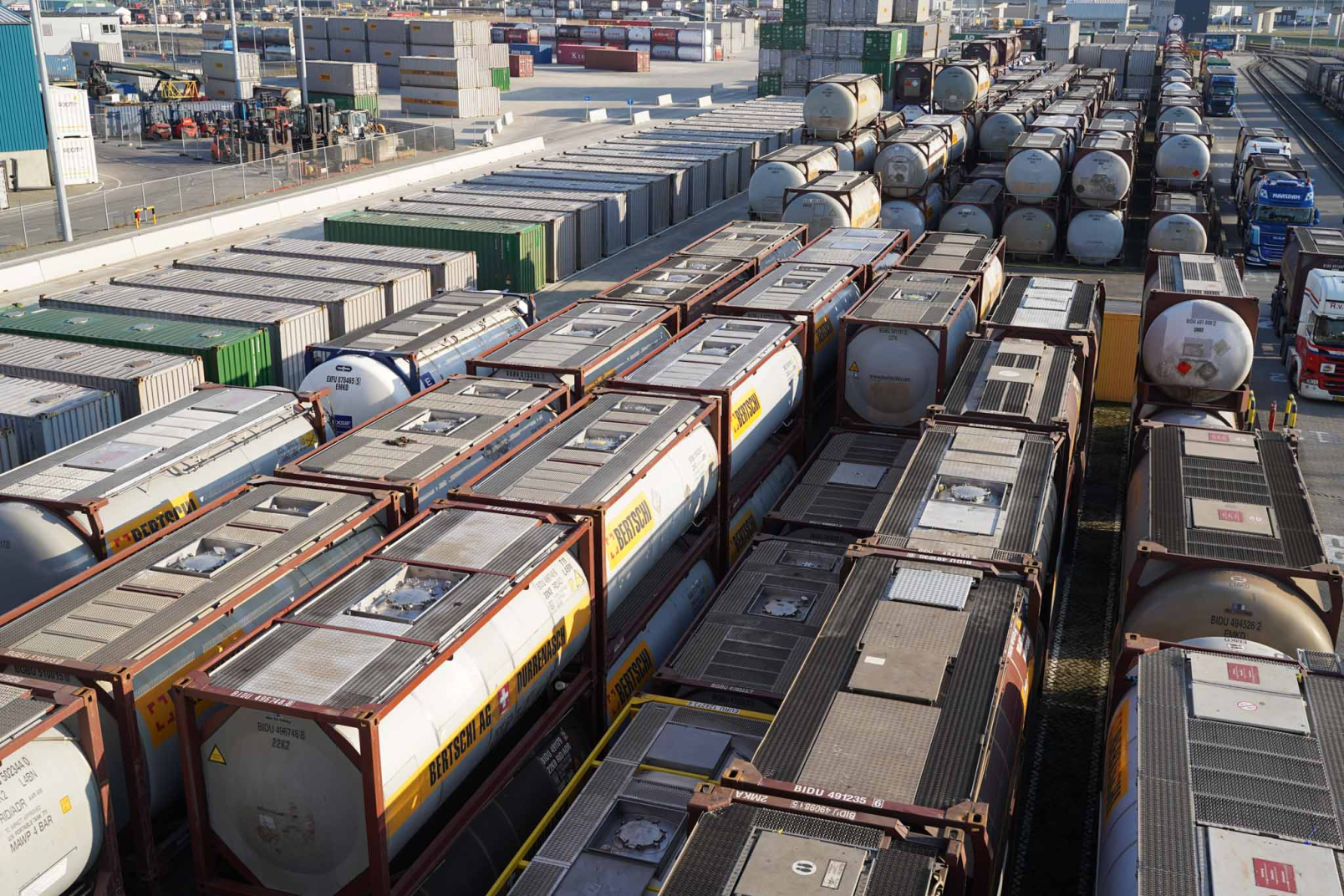 High-capacity container storage for chemical logistics at Bertschi Rotterdam terminal