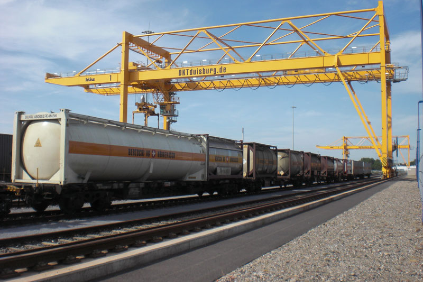 Train on intermodal terminal