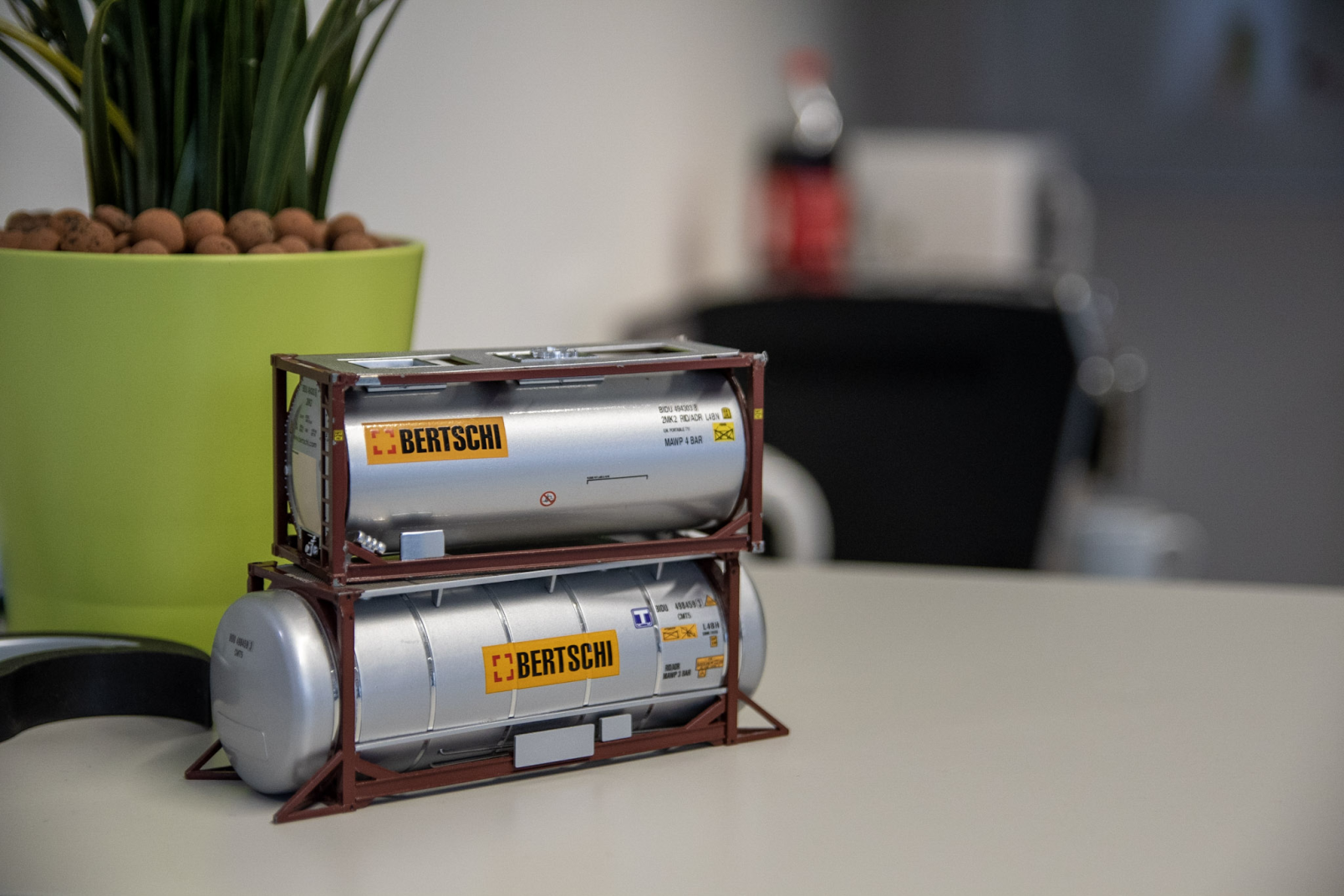 2 Bertschi Containers stacked on top of each other