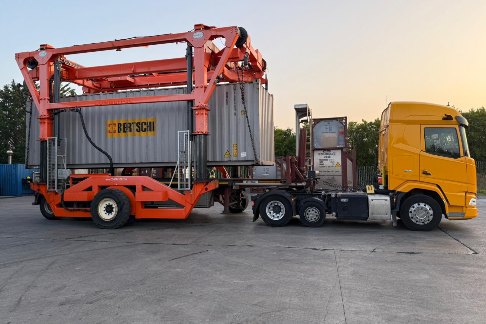 LKW with a Container