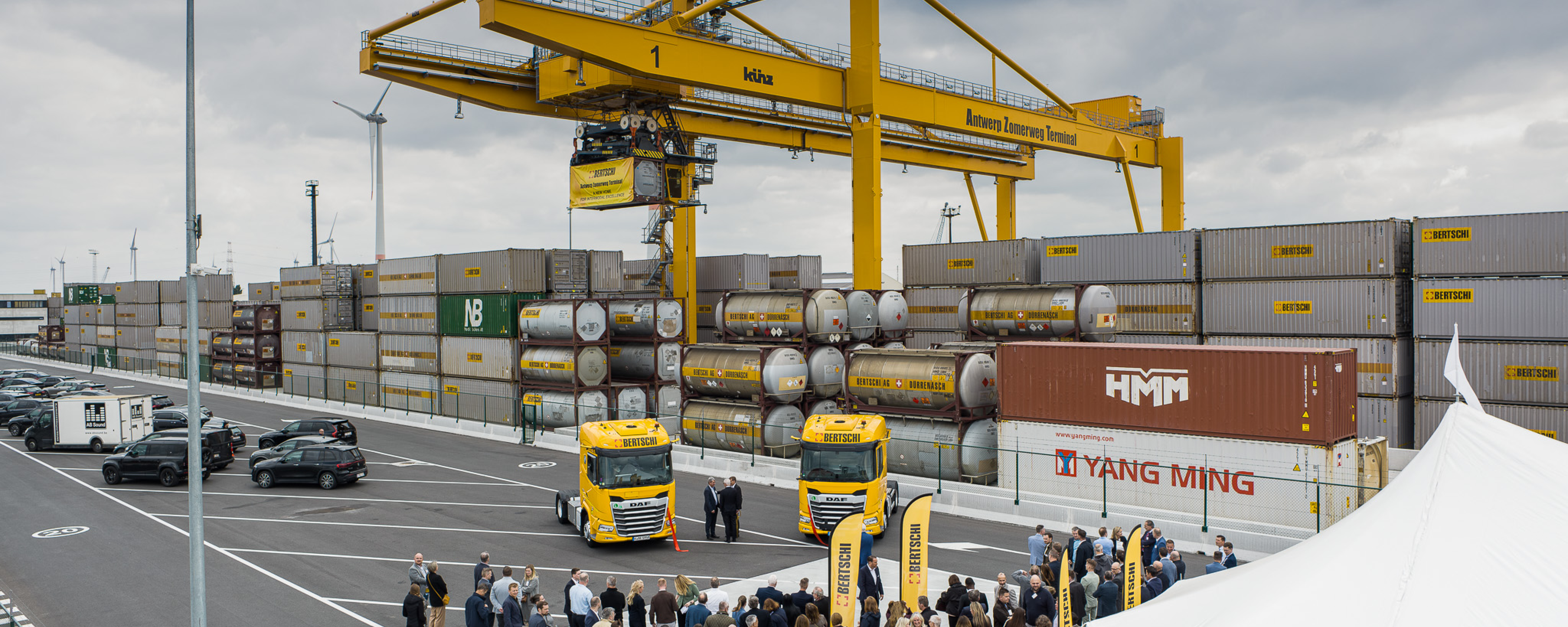 Guests gather at the AZT terminal during the official opening ceremony